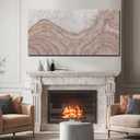 Beige Mountain Wall Art Modern Canvas Decor for Living Room 24x48 Inch