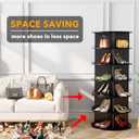 SpaceAid 6 Tier Rotating Shoe Rack Tower, Spinning Shoe Display Lazy Susan, Revolving 360 Shoe Rack Storage Round Carousel, Vertical Handbag Rotate Shoes Closet Organization (6-Tier Black)