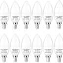 B11 LED Light Bulb E12 Candelabra LED Light Bulbs 5000 Kelvin Daylight White Ceiling Fan Bulb Chandelier Bulbs Candle Bulbs for Ceiling Fan, Non-Dimmable (12 Pack, Daylight White)