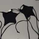 Rave Star Top for Women - Sexy Halter Crop Backless Bra Music Festival Crisscross Straps Concert Outfits (Medium, Black)