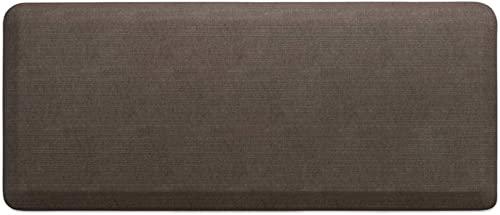 Anti-Fatigue Designer Comfort Kitchen Floor Mat, 108x30”, Grasscloth Pecan Stain Resistant Surface with 3/4” Thick Ergo-Foam Core for Health and Wellness