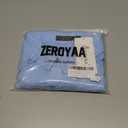 ZEROYAA Men's Linen Shirts Short Sleeve Summer Casual Button Down Beach Shirt with Pocket (Blue, M)