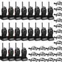 TIDRADIO TD-V2 Walkie Talkies for Adults with Earpiece 2 Way Radios Walkie Talkies Long Range with Flashilght Two Way Radio Rechargeable for Business or Family (20 Pack)