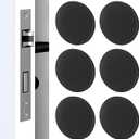 Hordion Door Stopper Wall Protector, Silicone Door Knob Guard Wall Shield, Round Self-Adhesive Door Handle Bumper Silencer for Home Office School 6 Pack, Black