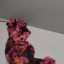 PRETTYGARDEN Women's Summer Maxi Floral Dresses Ruched Bodycon Sleeveless Mesh Formal Wedding Guest Cocktail Split Long Dress (Medium, Floral Black Pink)