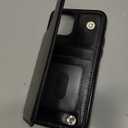 ONETOP Compatible with iPhone 12 Compatible with iPhone 12 Pro Wallet Case with Card Holder, PU Leather Kickstand Card Slots Case, Double Magnetic Clasp Durable Shockproof Cover 6.1 Inch(Black)