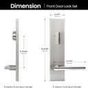 Front Door Handle and Deadbolt Set, Brushed Nickel Entry Door Lock Set with Deadbolt, Heavy-Duty Zinc Alloy Exterior Door Lock Set