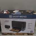 West Bend QuikServe Toaster, 2-Slice Wide-Slot Slide-Through Bread Toaster with Bagel and Gluten-Free Settings and Cool-Touch Exterior Fast Toasting, Includes Removable Serving Tray, 1400-Watts, Black