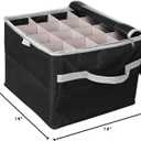 ProPik Christmas Ornament Storage Box, Organizer Holds Up to 48 Xmas Balls with 3 Separate Removable Trays, Container has Dividers to Organize Holiday Tree Ornaments (Black)