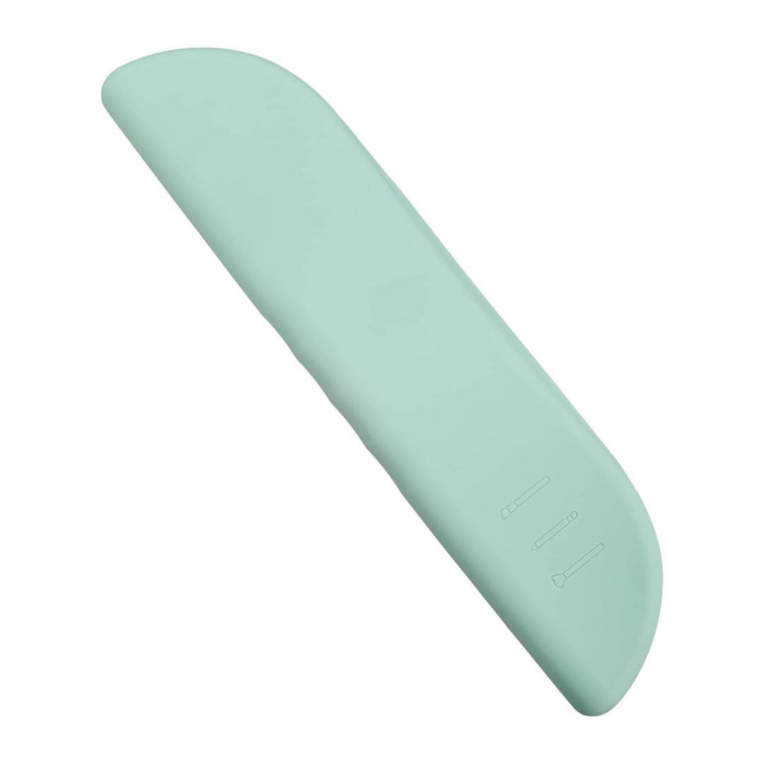 Portable Travel Makeup Brush Bag Silicone Cosmetic Brushes Holder Women And Girls (Green)