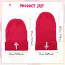 Coume 12 Pcs Kids Beanie Hats Multicolor Cross Winter Beanie Hats Christian Cuffed Skull Cap Warm Beanies for Kids Boys Girls