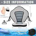 Lewtemi Thicken Kayak Seat with Back Support Canoe Paddle Board Seat with Detachable Storage Bag Adjustable Sit on Top Paddleboard Cushion for Kayaking Canoeing Rafting