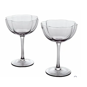 Gallery Tabletops  2 Piece Gray Couple Glass Set