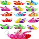 30 pcs Tank Pop Keychain Silicone Stress Relief Kids Party Favor