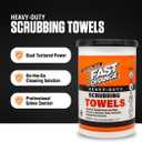 Fast Orange Heavy Duty Scrubbing Towels Removes Tough Grease, Grime, Paint, Resins, Glue and More, for Hands, Tools and Surfaces Without Sticky Residue, 72 ct