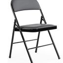 Sweetcrispy Folding Chair 2 Pack, Leather Padded Folding Chairs, Sturdy Metal Foldable Chairs, Easy to Use and Store, Outdoor and Indoor, for Home, Office, Party, Comfy, Black