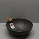 PSW Pot Collection M30DC 12-inch Plastic/Stone/Wood Composite Low Bowl Planter  No Drainage Hole (Drillable), Shallow Indoor/Outer Pot for Succulents, Bonsai, Fairy Gardens, Herbs, Dark Charcoal