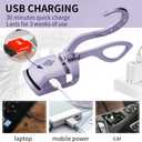 Heated Eyelash Curler, Fast 5s Heat up, 24 Hours Long Lasting, Rechargeable Electric Lash Curler, Temperature Control, Safe Anti-Burn Eye Lash Curler, Quick Natural Curling Lashes (Purple-1)