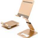 Minthouz Phone Stand, Extendable & Foldable Mobile Phone Stand, Angle/Height Adjustable Phone Holder Compatible with iPhone 17 16 15 14 Pro Max and More 4.7"7.9" PhonesGold (Gold)