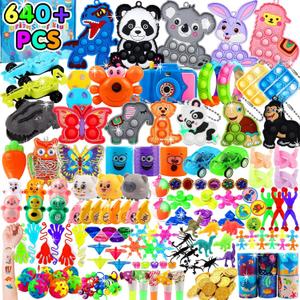 Kiss Monkey 640 PCS Prize Treasure Box Toys for Classroom, Party Favors for Kids 8-12, Fidget Toys Bulk, Goodie Bags Stuffers for Kids, Birthday Gifts, Pinata Stuffers, Carnival Prizes