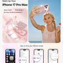 Meifigno Designed for iPhone 17 Pro Max Case 6.9", [Glitter Card & Wrist Strap] [Compatible with MagSafe] [2X HD Screen Protectors] Surround Raised Lens Protection for 17 ProMax Phone Case, Rose Gold