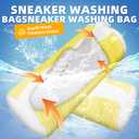 Washer Dryer Shoe Washing BagMicrofiber Wash Shoes Bags - Reusable Covers Sneaker Delicate Laundry Bags - Delicates Tennis Shoe Washing Machine Bag - Lazy Cleaner Storage Large Shoebag