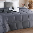 YMLIVE Summer Lightweight Wool Comforter Twin Size, 150GSM Thin Duvet Insert, Noiseless Cotton Shell, Breathable Light Down Alternative Comforter(Dark Gray)