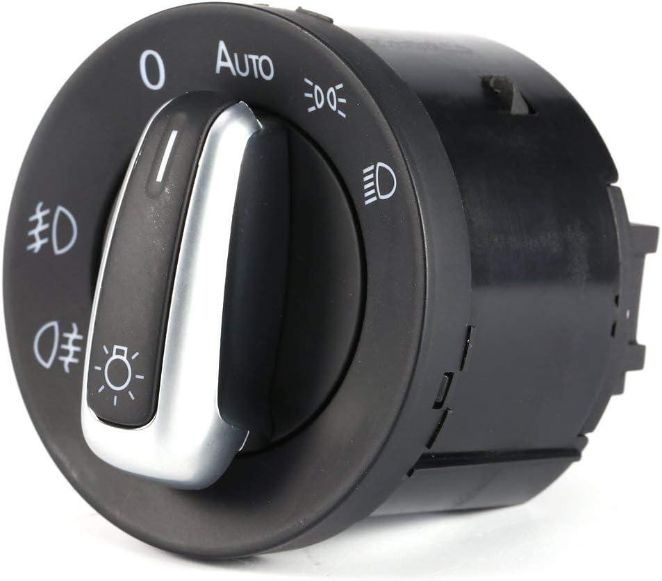 Chrome Euro AUTO Headlight Switch Contorl 5ND941431B for Golf Jetta MK5 / Golf Jetta MK6 / Passat B6 / Passat CC / 2005-2010 VW TIGUAN TOURAN / 2004-2011 Caddy / 2008-2011 VW Scirocco