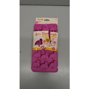 LET'S FLAMINGLE Silicone Ice Mold Trays 2 Pack Makes 30 Total Flamingo Ice Cubes