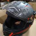 Pyzstohx Full Face Motorcycle Helmets with Bluetooth DOT (Black Red, XL)