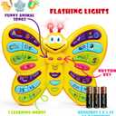 Preschool ABC Learning Toy, Interactive Educational Butterfly Toy for Toddlers, Animal Sounds & Music, Early Development See and Say Baby Toys for 3 Year Old Boys & Girls, Medium