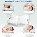 JOYENERGY Ergonomic Cervical Pillow for Neck and Shoulder Pain Relief - Memory Foam Contour Pillow with Dual Heights, Cooling Breathable Pillowcase, Orthopedic Support for Side, Back, Stomach Sleeper, Butterfly