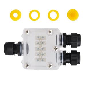 External Electric Junction Box Outdoor Waterproof IP68, 3-Way Plug Line External Electric Power Cord Boxes, M20 Coaxial Cable Connector Wire Range 3~12mm(0.12~0.26")