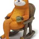 HYFAN Sloth Statue Small Resin Figurine Cute Wild Animal Sculpture Garden Outdoor Home Office Desktop Shelf Car Decor Creative Craft Ornament Gift (Orange)