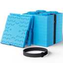 PAULINN RV Leveling Blocks 12 Pack, Heavy Duty Camper Leveling Blocks with 2 Velcro Straps, Interlocking Sturdy RV Blocks for Single & Dual Wheels, Stackable Jack Blocks, Customizable Height, Blue