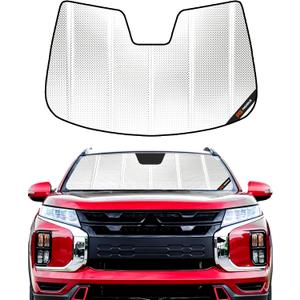 Windshield Sun Shade for Mitsubishi Outlander 2022-2024. Reflective Aluminum Film Front Window Sunshade - BLAZBLOCK