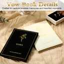 Engrowtic Set of 2 Wedding Vow Books His and Hers Vows on Our Wedding Day Notebooks with Gold Foil Fabric Cover 5.8"x 4.1" Bride and Groom Gift for Newly Engaged Couple, 60 Lined Pages (Black, White)