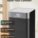 Space Heaters for Indoor Use, 1500W PTC Ceramic Electric Heater with Thermostat, Room Temperature Display, 70 Oscillation, Remote Control, 12H Timer, Quiet Portable Heater for Office Bedroom
