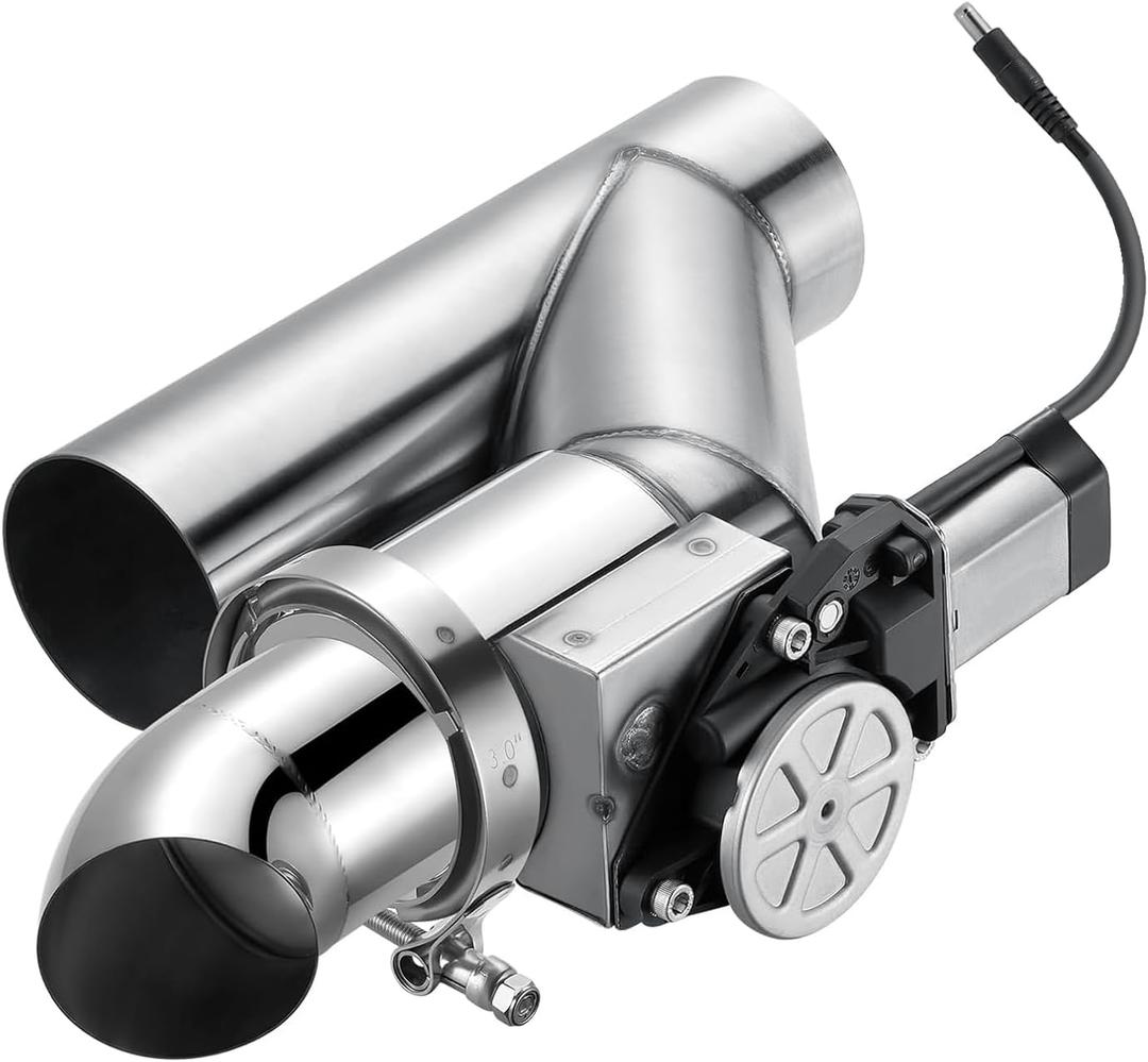 Electric Exhaust Cutout 3.0 Inch with Elbow Muffler Exhaust Valve Kit with One Controller Remote Kit