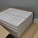 5 Pack Stackable Closet Storage Basket - Stackable Storage Bins, Multifunctional & Foldable Closet Organizer Waterproof, Wardrobe Cupboard Space-Saving Hat Storage Drawer Organizer, White