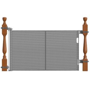 Upgraded Retractable Baby Gates for Stairs & Banister, Mesh Dog Gate Indoor, Extends to 55" Wide 33" Tall, Child Safety Gate for Stairway, Banister & Wall Mount (Gray)