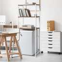 Colingmill 3 Tier White Mini Fridge Stand with Storage for Dorm, Over Mini Fridge Multipurpose Storage Shelf Rack Standing Organizer for College Rooms Kitchen Pantry, Home, and Offices, Coffee, Bar