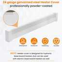 Upgraded 5 FT Baseboard Heater Cover with Left and Right Endcaps, Galvanized Steel Easy Slip-On Heater Cover for Replacing Old and Rusty Looking Electric and Hydronic Baseboard Heaters