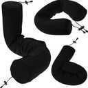 Dot&Dot Twist Memory Foam Travel Pillow for Neck, Chin, Lumbar and Leg Support - Neck Pillows for Sleeping Travel Airplane - Adjustable, Bendable Roll Pillow 4x25.5 inc  Black