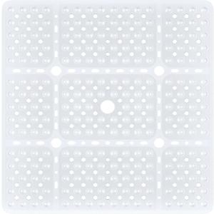 XIYUNTE Large Square Shower Mat Non Slip - 27 x 27 Inches Non Slip Shower Mats for Inside Shower, Square Shower Floor Mat with Suction Cups and Drain Holes, Machine Washable, Clear