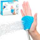 Aquapaw Pet Bathing Tool  Sprayer and Scrubber in One  Compatible with Indoor Shower or Outdoor Garden Hose  For Dog and Cat Grooming  Garden Hose and Shower Adapters Included