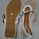 DOEYG Mesh Ballet Flats for Women Buckle Strap Comfy Casual Office Fishnet Ballerina Flat Shoes, 6.5