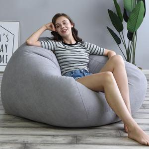 Lazy Bean Bag Sofa Chair Cover, Stuffed Animal Bean Bag Storage, Soft Washable Sturdy Zipper Beanbag Case, Sofa Lazy Sack, Super soft Lazy Lounger Tatami for balcony bedroom living room,Gray,L (Grey)