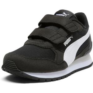 Puma Unisex-Child ST Runner Hook and Loop, Puma Black-Puma White-Cool Light Gray, Little Kid 13.5