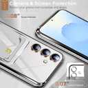 Neivi for Samsung Galaxy S25 Plus Case with Card Holder, Electroplated Flash Bumper Clear Slim Case for Samsung S25 Plus Shockproof Transparent Silicone Cover Galaxy S25 Plus 5G Phone Case (Black)